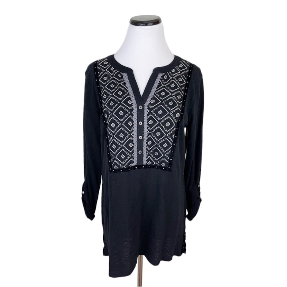 𝅺nwt Style & Co Velvet Trim Top